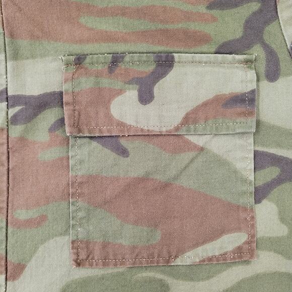 Vintage Y2K Military Camo Jacket Large 23x24 Brown Green - Picture 15 of 16